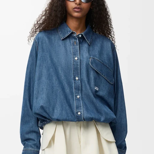 Belted Shirt In Denim