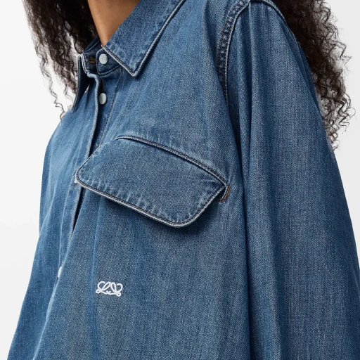 Belted Shirt In Denim