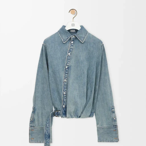 Draped Shirt In Denim