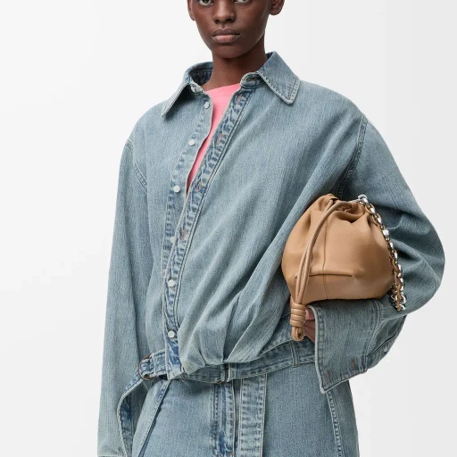 Draped Shirt In Denim