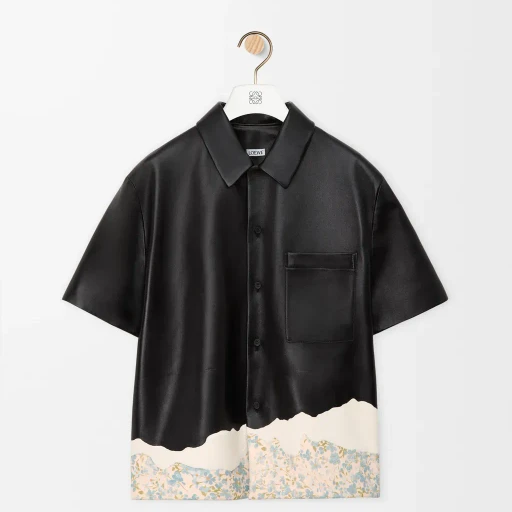 Short Sleeve Shirt In Nappa Lambskin