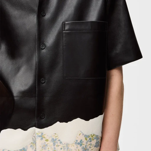 Short Sleeve Shirt In Nappa Lambskin