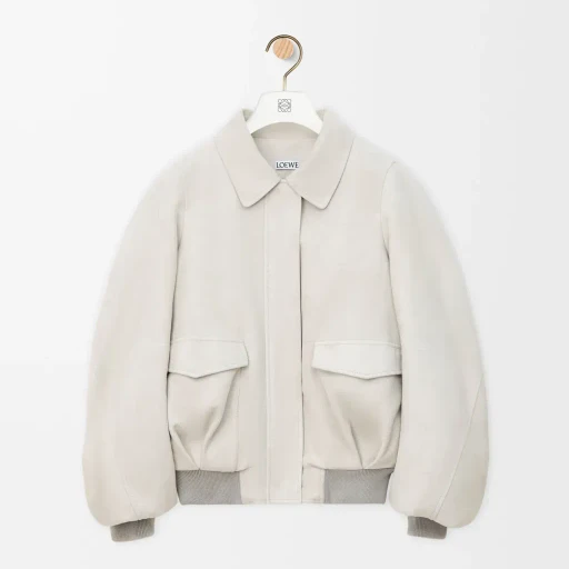 Bomber Jacket In Suede Goatskin