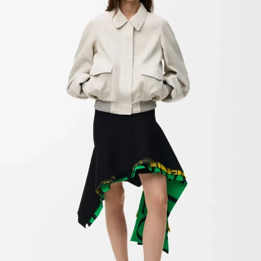 Bomber Jacket In Suede Goatskin