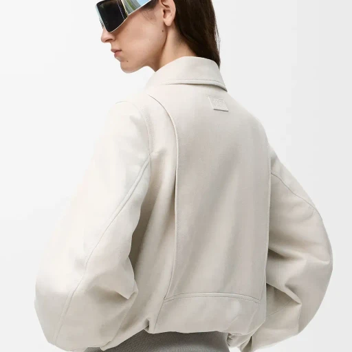 Bomber Jacket In Suede Goatskin