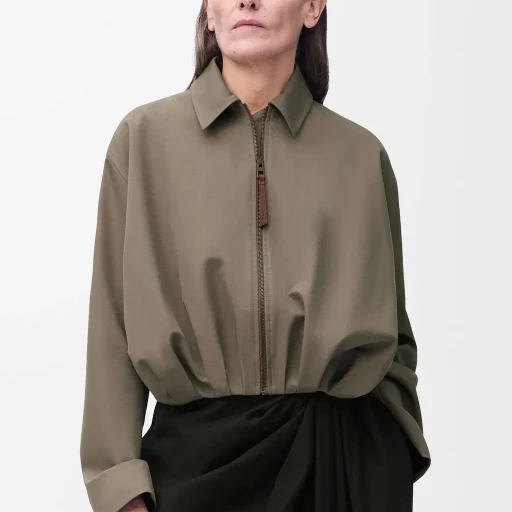 Draped Jacket In Cotton And Silk