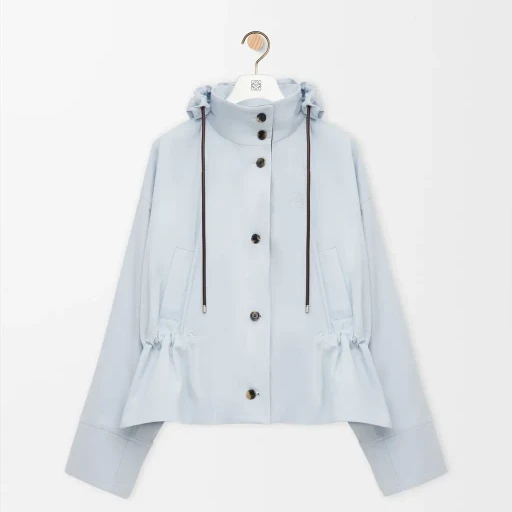Hooded Jacket In Cotton And Silk