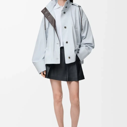 Hooded Jacket In Cotton And Silk