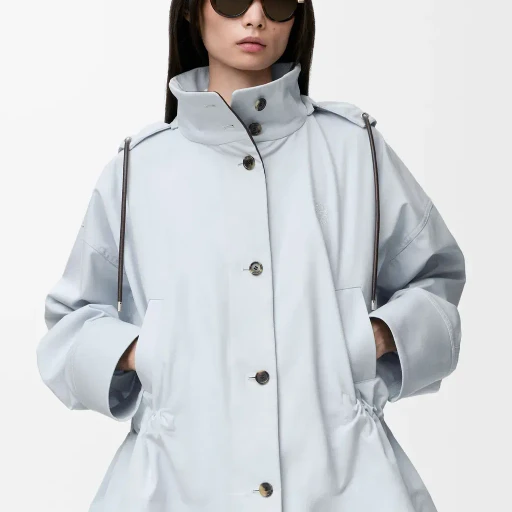Hooded Jacket In Cotton And Silk