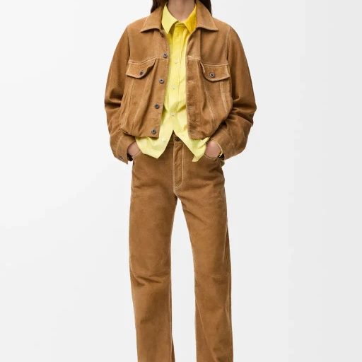 Jacket In Suede Goatskin