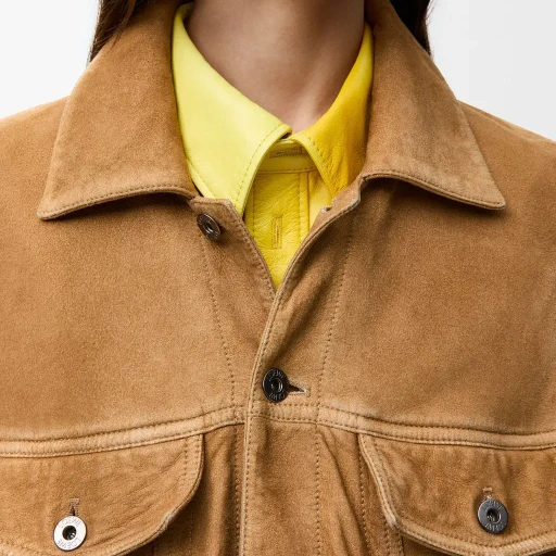 Jacket In Suede Goatskin