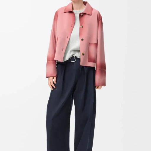 Turn-Up Jacket In Suede Lambskin
