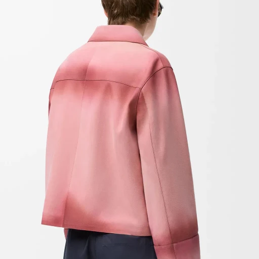 Turn-Up Jacket In Suede Lambskin