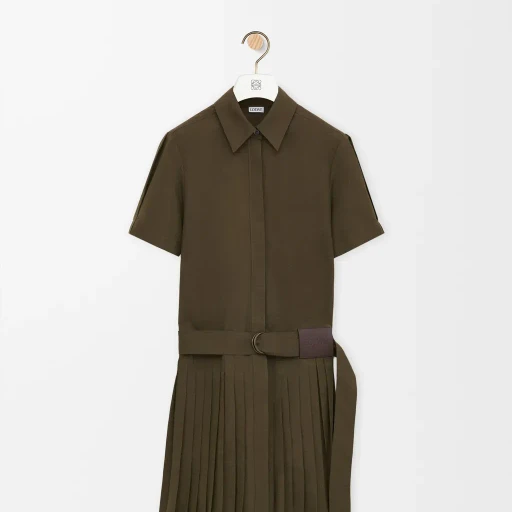 Pleated Dress In Cotton Blend