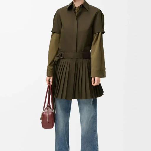 Pleated Dress In Cotton Blend
