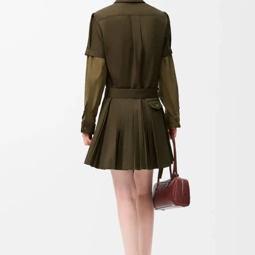 Pleated Dress In Cotton Blend