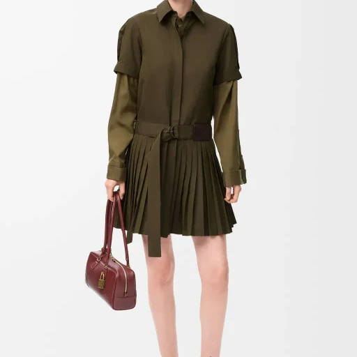 Pleated Dress In Cotton Blend