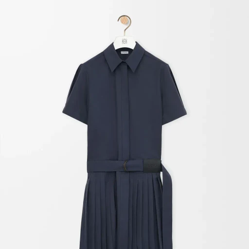 Pleated Dress In Cotton Blend
