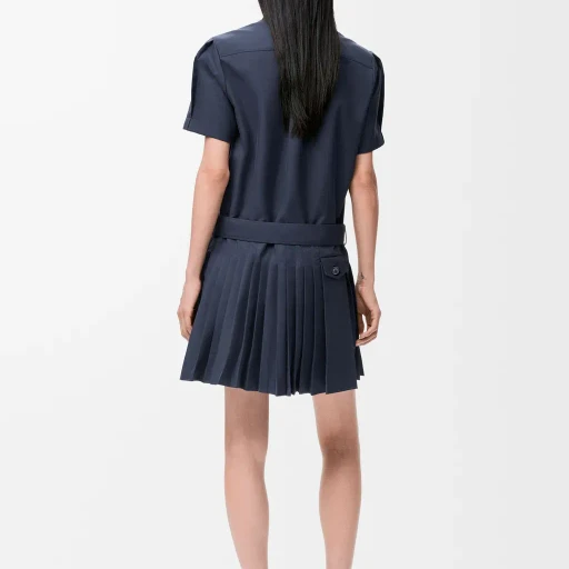 Pleated Dress In Cotton Blend
