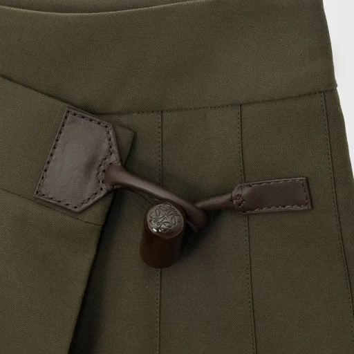 Pleated Mini Skirt In Cotton Blend