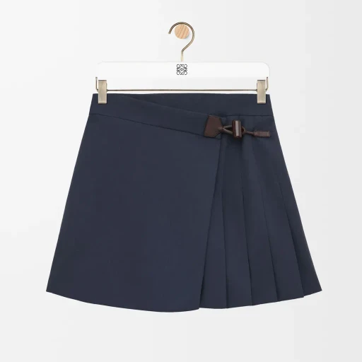 Pleated Mini Skirt In Cotton Blend