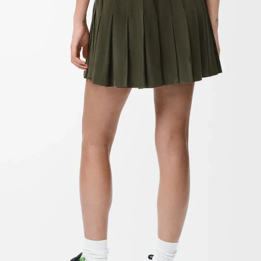 Pleated Mini Skirt In Suede Lambskin