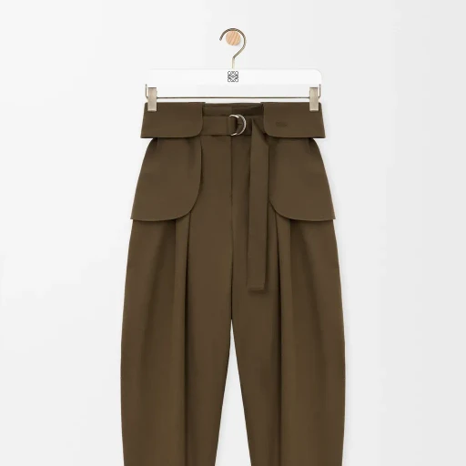 Cargo Trousers In Cotton And Silk