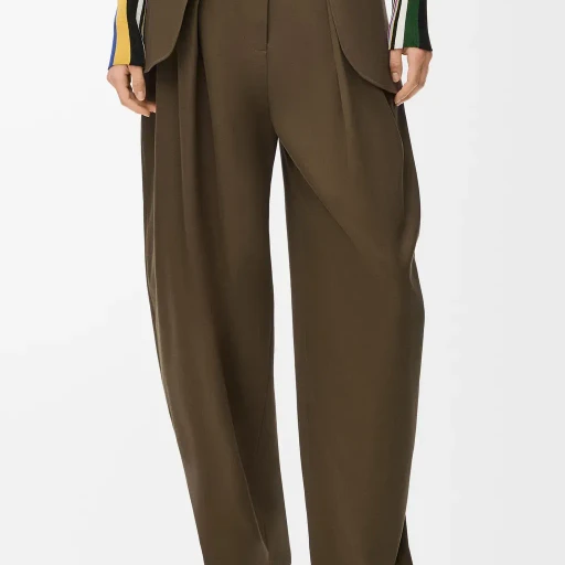 Cargo Trousers In Cotton And Silk