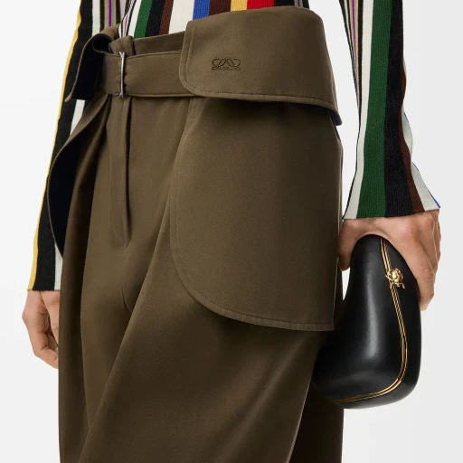 Cargo Trousers In Cotton And Silk