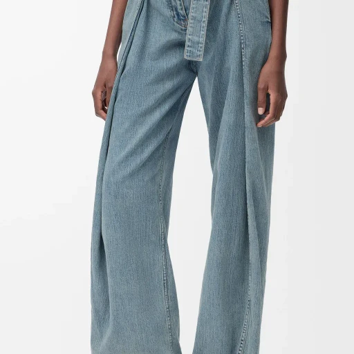 Belted Jeans In Denim
