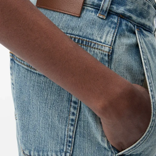 Belted Jeans In Denim