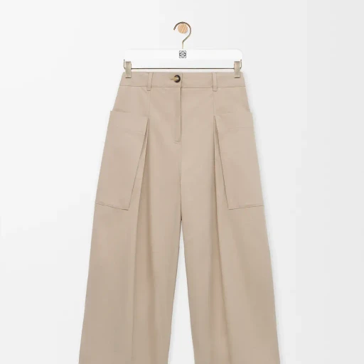 Cropped Trousers In Cotton And Silk