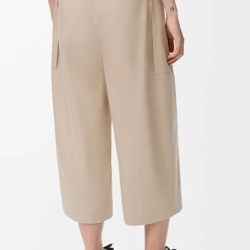 Cropped Trousers In Cotton And Silk