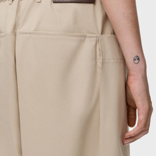 Cropped Trousers In Cotton And Silk