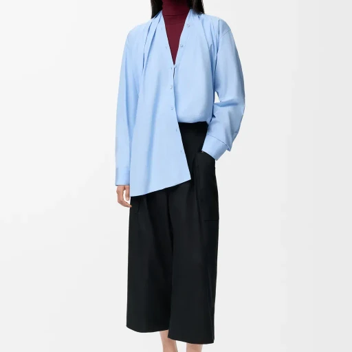 Cropped Trousers In Cotton And Silk