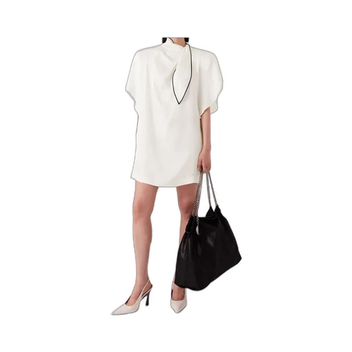 Stella Mccartney Mock-Neck Draped Mini Dress