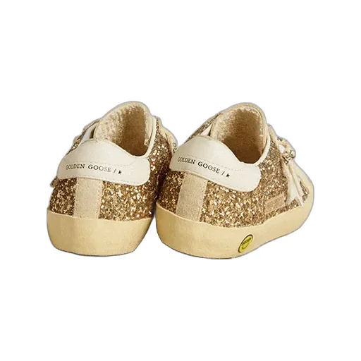 Golden Goose Kids Super Star Glittered Lace-Up Sneakers