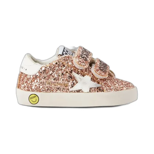 Golden Goose Kids Old School Glittered Touch Strap Sneakers