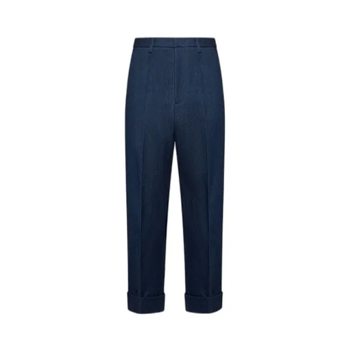 Valentino Pleat Detailed Straight Leg Jeans