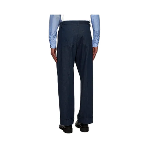 Valentino Pleat Detailed Straight Leg Jeans