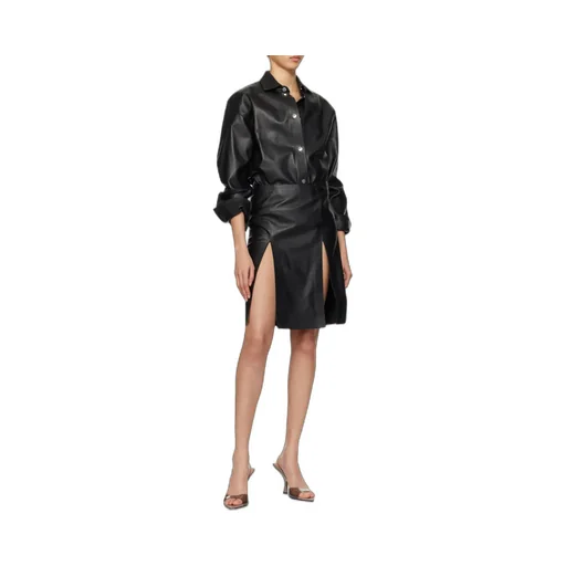 The Attico Long-Sleeved Leather Shirt