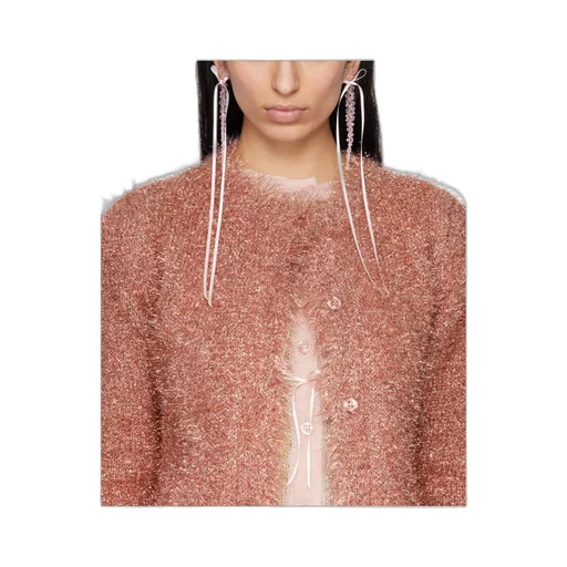 Simone Rocha Slim Bow Ribbon Drop Earrings