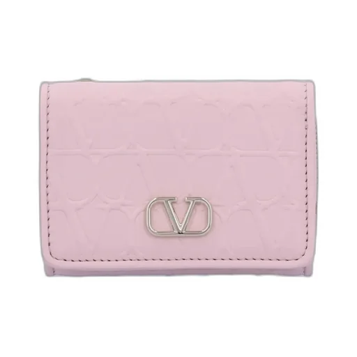 Valentino Vlogo Plaque Zip Detailed Wallet