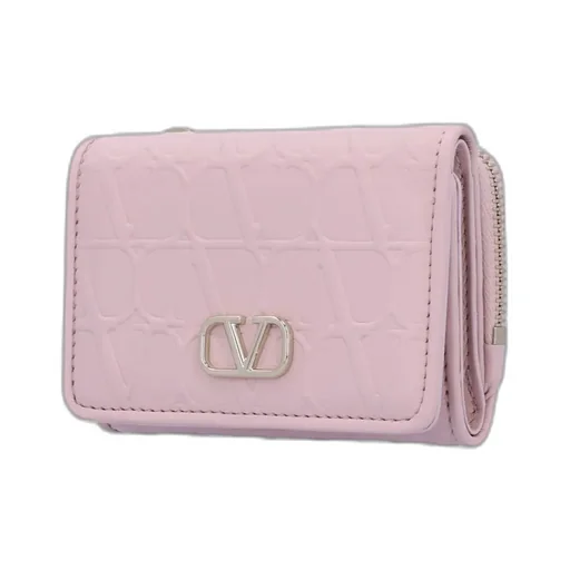 Valentino Vlogo Plaque Zip Detailed Wallet