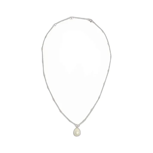 Valentino Vlogo Plaque Embellished Necklace