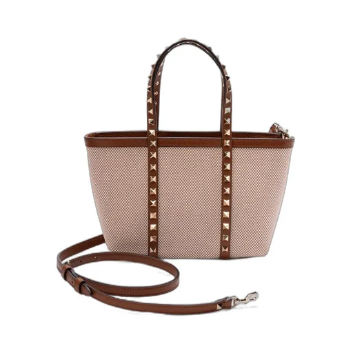 Valentino Garavani Checkered Stud Detailed Tote Bag