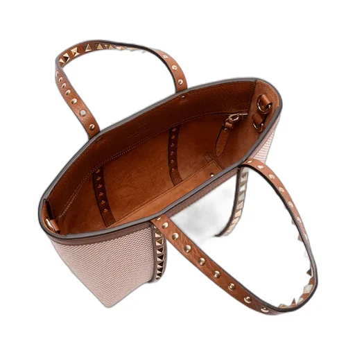 Valentino Garavani Checkered Stud Detailed Tote Bag