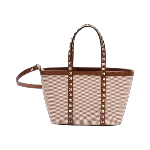 Valentino Garavani Checkered Stud Detailed Tote Bag