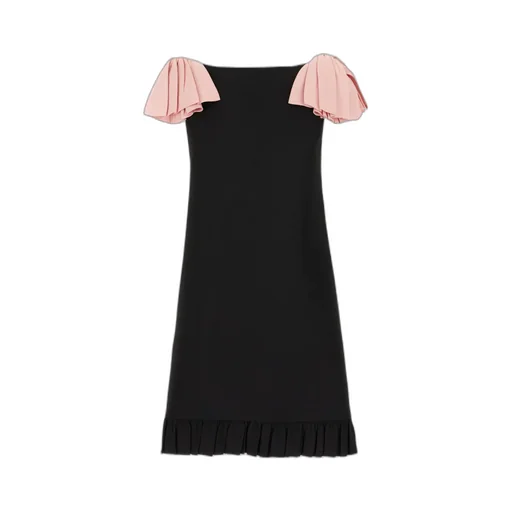 Valentino Crepe Couture Flared Hem Mini Dress