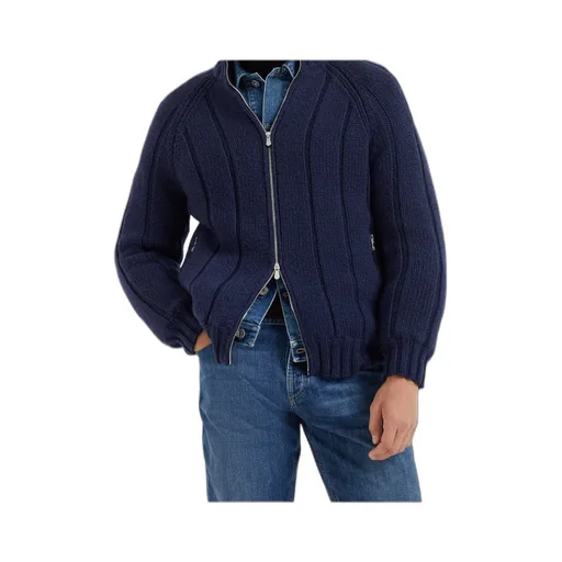Brunello Cucinelli Zip-Up Ribbed-Knit Jacket